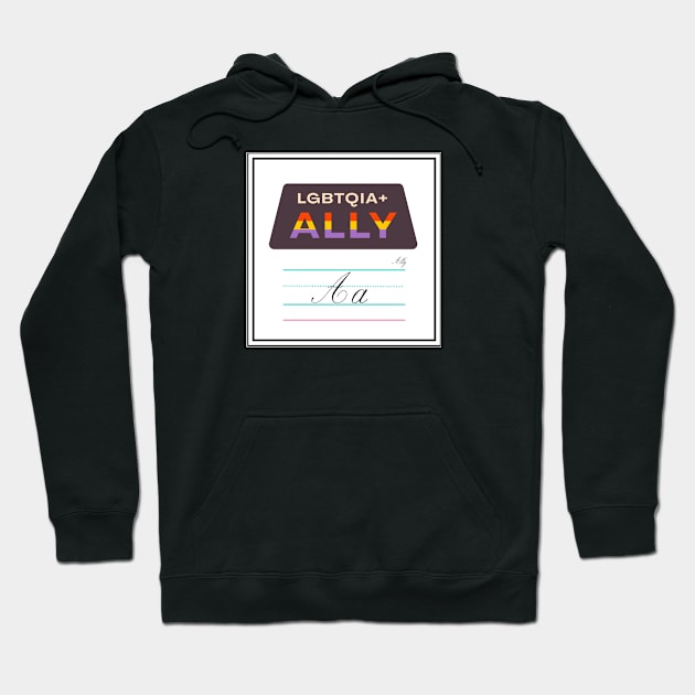 Ally Queer Alphabet Cards Hoodie by 3mosCreatives